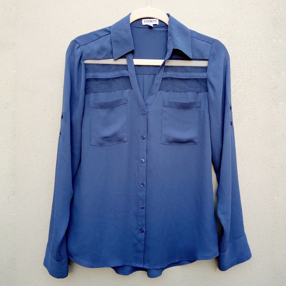 Express Blue Portofino Top in Small Petite